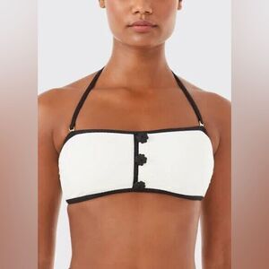 KATE SPADE CONTRAST BANDEAU BIKINI TOP BIKINI BOTTOM SET S